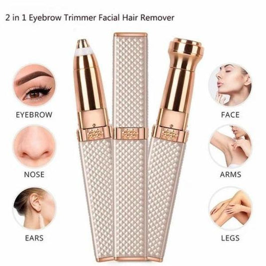 Advanced 2 in 1 Painless Facial Hair Remover & Trimmer – USB Rechargeable Beauty Tool for Women